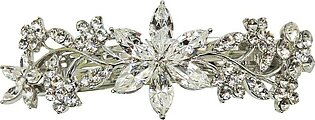 Faship Gorgeous Clear Crystal Floral Barrette