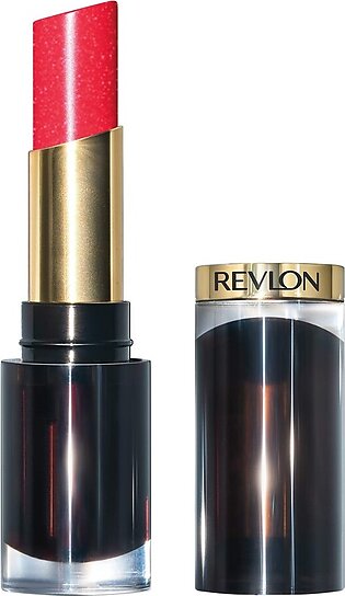 REVLON Super Lustrous glass Shine Lipstick, Flawless Moisturizing Lip color with Aloe, Hyaluronic Acid and Rose Quartz, Fire & Ice (005), 015 oz