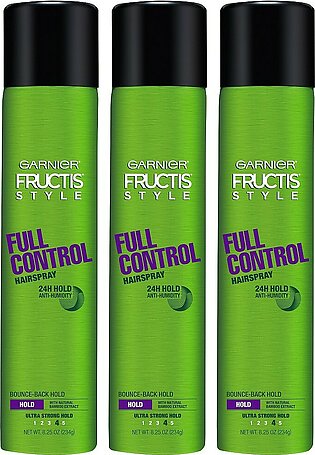 Garnier Fructis Style Full Control Anti-Humidity Hairspray, 8.25 Oz, 3 Count (Packaging May Vary)
