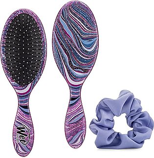 Wet Brush Swirl Detangle & Style Kit, Gift Set Includes Original Detangler And Coil Scrunchie - Pain-Free Hair Accessories Style With Less Pain, Effort And Breakage - Suitable For All Hair Types