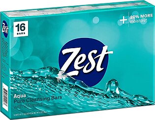 Zest Invigorating Aqua Bar Soap - 16 Bars - Refreshing Rich Lather Rinses Your Body Clean and Leaves You Feeling Moisturized with Vitamin E for Smooth, Hydrated Skin , 16 Count (Pack of 1)