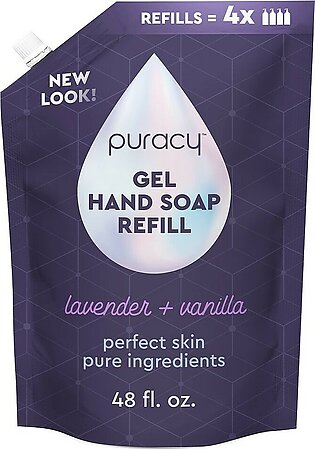 Puracy Organic Hand Soap, For the Professional Hand Washers Weve All Become, Moisturizing Natural Gel Hand Wash Soap, Liquid Hand Soap Refills for Soft Skin (Refill Lavender & Vanilla, 48 Ounce)