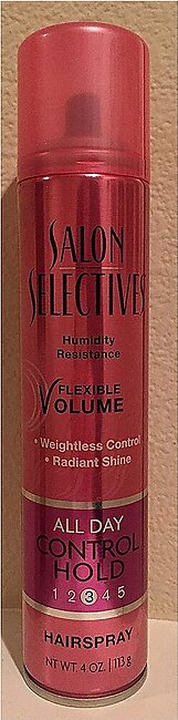 Salon Selectives Humidity Resistance Flexible Volume All Day Control Hold (3) Hairspray, 4 Oz.