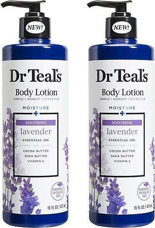 Dr Teal's Body Lotion Moisture plus Soothing Lavender, 16 fl oz Pack of 2