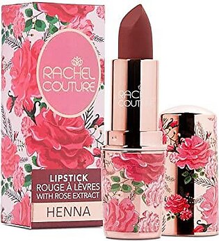 Rachel Couture Matte Lipstick With High Impact Color & Vegan & Cruelty Free Infused With Rose Extract - 012 Oz - Henna