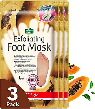 PUREDERM Exfoliating Foot Mask (3 Pack) - Foot Peel Mask Treatment for Cracked Heels, Dry skin, Callused Feet -Vegan Formula Remover Dead Skin With Papaya, Lemon, Orange & Other Botanical Extracts Makes Your Feet Baby Soft & Skin Smooth within 2 Weeks....