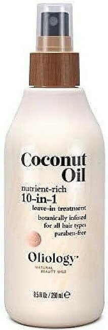 Oliology Coconut Oil 10-In-1 Multipurpose Spray - Leave In Treatment For All Hair Types | Detangles, Controls Frizz, Hydrates & Moisturizes | Made In Usa, Cruelty Free & Paraben Free (8.5 Oz)