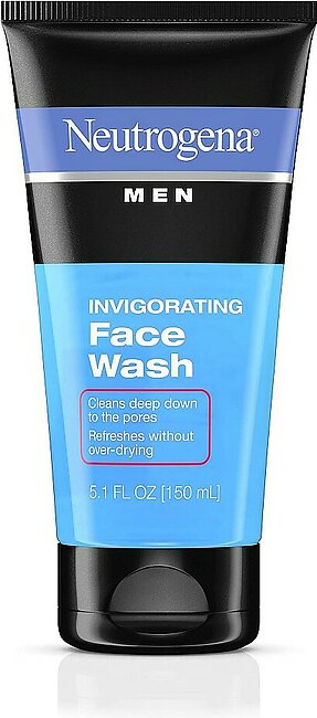 Neutrogena Men's Invigorating Daily Foaming Gel Face Wash, Energizing & Refreshing Oil-Free Facial Cleanser for Men, 5.1 fl. oz