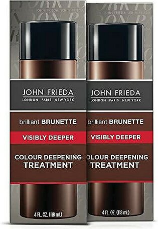 John Frieda Brilliant Brunette Hair Color Deepening Treatment, For Cocoa Infused, Darker Color, 4 Ounce, With Evening Primrose Oil (Pack Of 2)