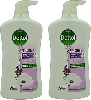 Dettol Anti Bacterial pH-Balanced Body Wash, Sensitive, 21.1 Oz / 625 Ml (Pack of 2)