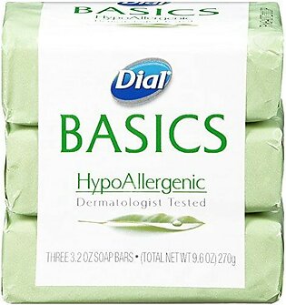 Dial Basics Bar Soap, Hypoallergenic, 3.2 Ounce (Pack of 3)