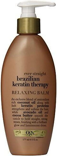 Ogx Relaxing Balm, Ever Straight Brazilian Keratin Therapy, 6 Ounce