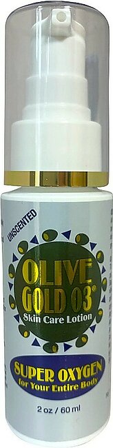 Olive Gold O3 Skin Care Lotion - Ozonated Olive Oil Super Oxygen (2oz) - An all natural, organic based oxygen lotion, with vitamins A, Bs, C, D & E & 72 minerals