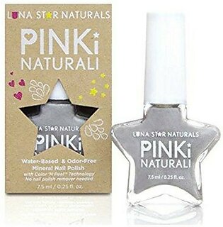 Lunastar Pinki Naturali Nail Polish, Indianapolis Silver Sparkles, 0.25 Fluid Ounce