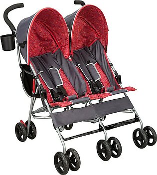 Delta Children Lx Side By Side Stroller - With Recline, Storage Compact Fold, Grey