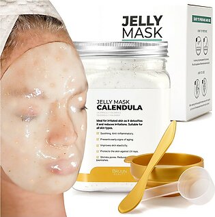 Braun Jelly Mask Jar Calendula Peel-Off Face Care Rubber Mask 23 Fl Oz Skin Care Moisturizing Gel Mask Jar Spa Set