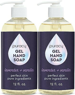 Puracy Organic Hand Soap, For the Professional Hand Washers Weve All Become, Moisturizing Natural Gel Hand Wash Soap, Liquid Hand Soap Refills for Soft Skin (12 fl.oz, Lavender & Vanilla) 2-Pack