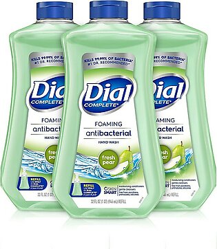 Dial Complete Antibacterial Foaming Hand Wash Refill, Fresh Pear, 32 Ounce (Pack of 3)