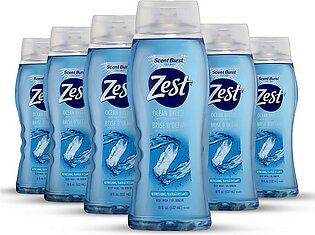 Zest Ocean Breeze Body Wash - Enriched with Sea Minerals - Rich Lathering Cleansing Body Wash Leaves Your Skin Feeling Smooth and Moisturized With an Invigorating Scent, 18 Fl Oz (Pack of 6)