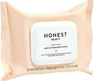 Honest Beauty Makeup Remover Wipes with grape Seed & Olive Oils Paraben Free, Synthetic Fragrance Free, Dermatologist Tested, cruelty Free 30 count