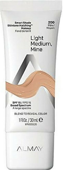 Almay Smart Shade Skintone Matching Makeup, Hypoallergenic, Cruelty Free, Oil Free, -Fragrance Free, Dermatologist Tested Foundation With Spf 15, Light, Medium Mine, 1Oz