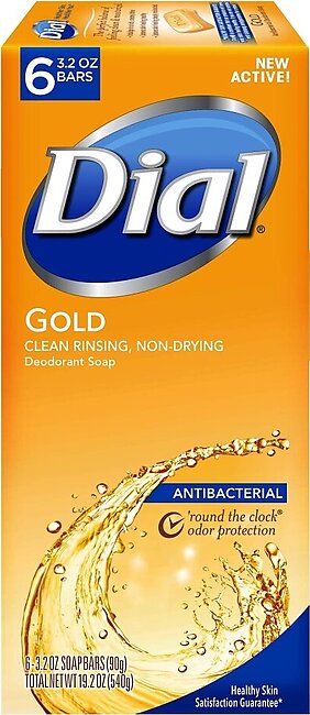 Dial Antibacterial Bar Soap, Gold, 3.2 Ounce, 72 Bars