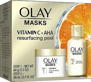 Olay Vitamin C Face Mask Kit, Exfoliator Kit with Mask, Silica, & Exfoliating Aha Peel 4.2 Fl Oz