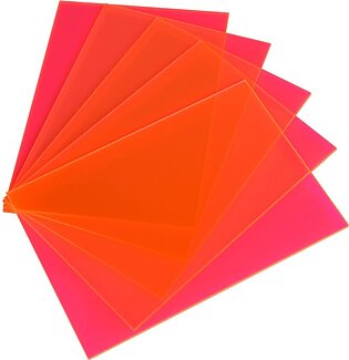 5 Pack Acrylic Sheet Pink Fluorescent Colored Translucent Sheets Easy To Cut For Diy Art Projects,Crafting,Display Project,Signs,Painting,Laser Cutting Plastic Plexiglass Panel 5X7 28Mm Thick