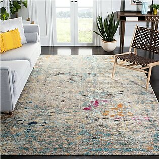SAFAVIEH Madison collection 12 x 15 grey gold MAD425F Boho Abstract Distressed Non-Shedding Living Room Bedroom Dining Home Office Area Rug