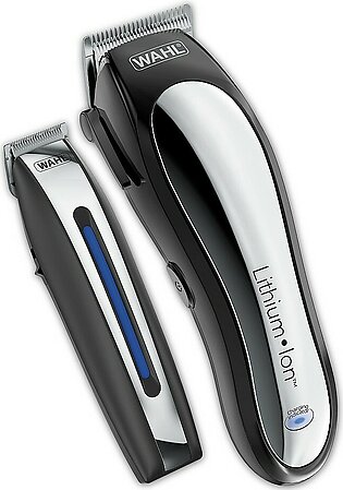 Wahl Clipper Rechargeable Lithium Ion Cordless Haircutting Clipper & Battery Trimming Combo Kit - Electric Clipper for Grooming Heads, Beards, & All Body Grooming - Model 79600-2101P