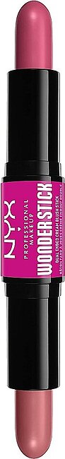 NYX PROFESSIONAL MAKEUP Wonder Stick Blush with Hydrating Hyaluronic Acid, Dual-Ended Cream Blush Stick - Light Peach & Baby Pink