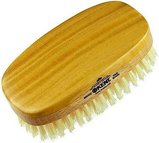 Kent Ms23D Finest Mens Military Style Hair Brush - Satin And Beechwood Travel Size Base, Soft Pure White Natural Boar Bristle Ideal For Fine Or Thinning Hair And Sensitive Scalps