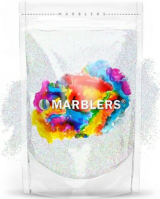 Marblers Holographic Glitter Rainbow White] 3Oz (85G) Fine Non-Toxic, Vegan, Cruelty-Free Face, Body, Eyeshadow, Hair, Festival, Party Makeup Nail Art, Polish Resin, Tumbler, Slime, Craft