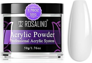Rosalind White Acrylic Powder, 50G176Oz Opal Acrylic Nail Powder For Nail Acrylic Extension Professional Nail Acrylic Powder White Nail Carving French Nail Art Design, No Nail Lamp Needed
