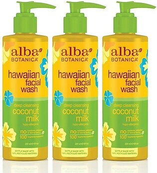 Alba Botanica Hawaiian Coconut Milk Face Wash, 8 Ounce - 3 per case.