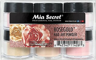 Mia Secret Colored Acrylic Nail Art Powder Collection - Rosegold, 6PC
