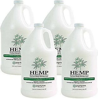 Ginger Lily Farms Botanicals Hemp Herbal Body Moisturizer For Dry Skin, Enriched With Pure Hemp Seed Oil, 100% Vegan & Cruelty-Free, Fruity Floral Scent, 1 Gallon Refill (Pack Of 4)