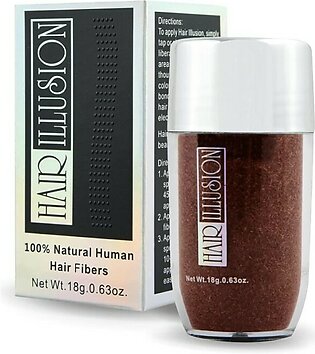 Hair Illusion Auburn Hair Fibers For Thinning Hair - 100 Natural Texture, Non Synthetic Hair Fibers - Bald Spot Cover For Women Men - 18 Gram