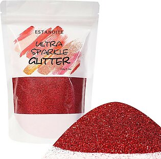 Holographic Ultra Fine Glitter Powder For Resin, 150G Extra Fine Glitter For Tumblers, Makeup Face Eye Hair Body, Crafts Painting Arts, Nail Art Diy Decoration (Xmas Red)