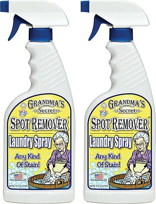 grandmas Secret Spot Remover - chlorine, Bleach and Toxin-Free Stain Remover - Stain Remover for clothes - Fabric Stain Remover Removes Oil, Paint, Blood and Pet Stains-2 Pack of 16 Ounce Spray Bottle