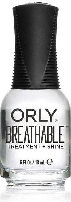 Orly Breathable Nail Color, Treatment + Shine Clear Coat, 0.6 Fluid Ounce, 24903 - Treatment Shine Top (W-C-12373)