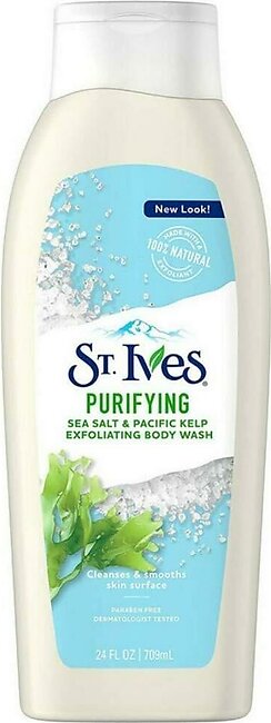 St. Ives Purifying Sea Salt & Pacific Kelp Exfoliating Body Wash 24 oz (Pack of 3)