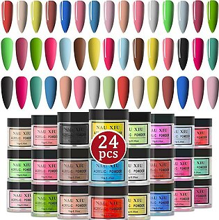 Nauxiu 24 Colors Acrylic Powder Set, Acrylic Nail Powder For Nail Acrylic Powder Diy Art Design Christmas Gifts For Women And Girls