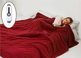 Yakee Heated Blanket Full Size 72 X 84 Inches, Polar Fleece Electric Throw Full Body Warming With Fast Heat, Heating Blankets For Couch Bed With 4 Levels 10 Hour Auto Off, Machine Washable (Red)