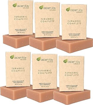 Turmeric Soap Bar (6 Pack) For Body & Face Made With Natural And Organic Ingredients Gentle Soap - For All Skin Types - Made In Usa 45Oz Per Bar