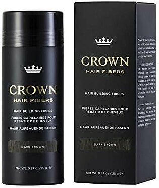 Crown Hair Fibers For Thinning Hair (Dark Brown) - Instantly Thickens Thinning Or Balding Hair For Men & Women - 0.87Oz/25G Bottle - Best Natural Keratin Hair Loss Concealer