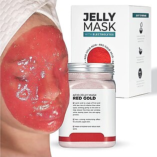 Braun Jelly Mask Jar Red Gold Lactic Ac Aha Peel-Off Face Care Rubber Mask 23 Fl Oz Skin Care Moisturizing Gel Mask Jar Spa Set