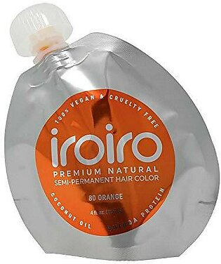 Iroiro Premium Natural Semi-Permanent Hair Color 80 Orange (8Oz)
