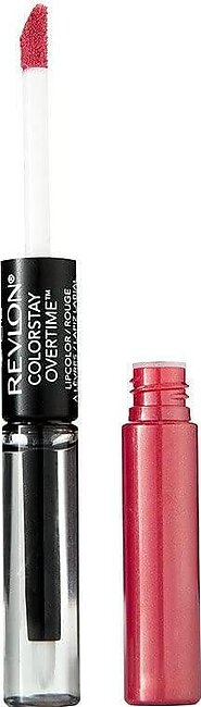 Liquid Lipstick with Clear Lip Gloss by Revlon, ColorStay Overtime Lipcolor, Dual Ended with Vitamin E in Reds & Corals, 020 Constantly Coral, 0.07 Oz