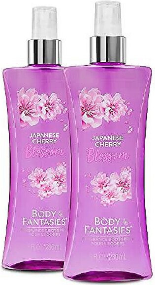 Body Fantasies Signature Fragrance Body Spray, Japanese Cherry Blossom, 8 Fl Oz (Pack Of 2)